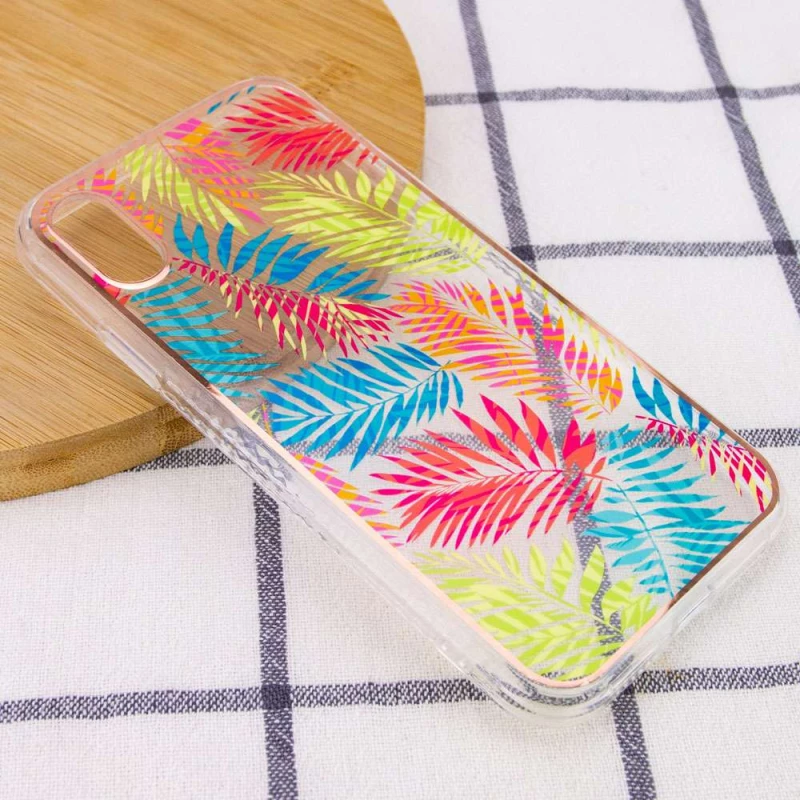 TPU+PC чохол з квітами на Apple iPhone XR (6.1") – Пальмове листя. Фото 2 з 3
