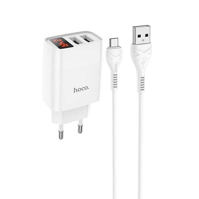 

МЗП HOCO C86A (2USB/2.4A) + MicroUSB (Білий)