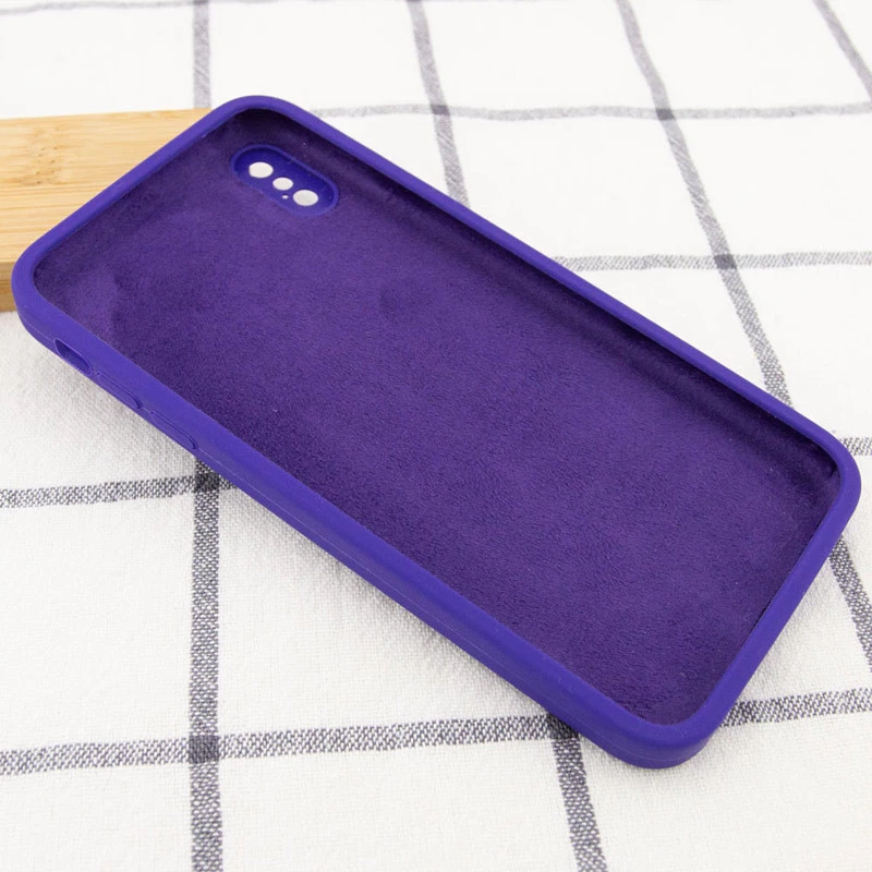 Чехол Silicone Case Square L с защитой камеры для Apple iPhone XS (5.8") – Фиолетовый / Ultra Violet. Фото 3 из 3