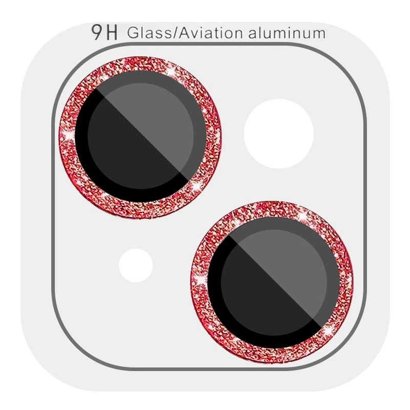 Захисне скло Metal Sparkles на камеру (в упак.) Apple iPhone 15 Plus – Червоний / Red. Фото 7 з 7