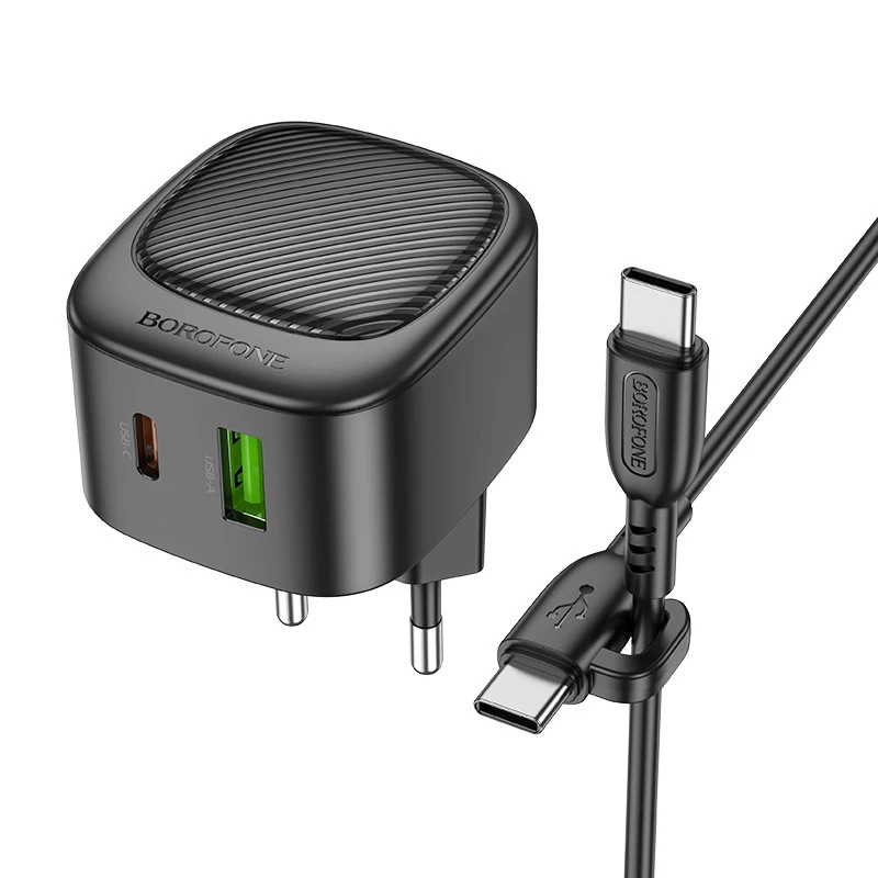 

МЗП Borofone BAS22A Fortune PD20W+QC3.0 (1C1A) + Type-C to Type-C (Black)