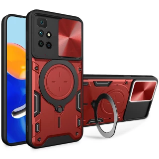 Ударостійкий чохол Bracket Ringstand із захисною шторкою для камери на Xiaomi Redmi 10 фото 1 з 4