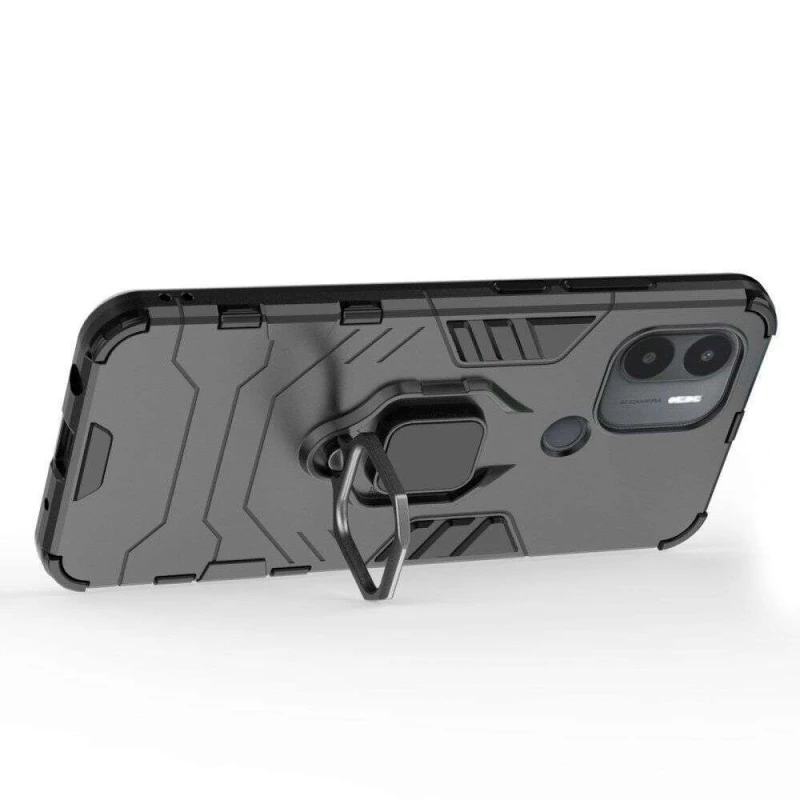 Протиударний чохол Transformer з кільцем на Xiaomi Redmi A1+ / Poco C50 / A2+ – Чорний / Soul Black. Фото 5 з 8