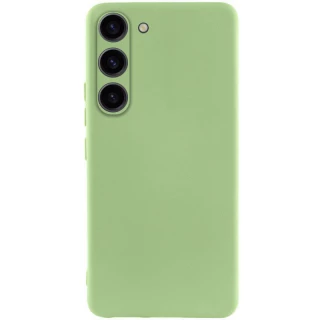 Кольоровий силіконовий чохол GETMAN із закритою камерою для Samsung Galaxy S23 — Зелений / Pistachio
