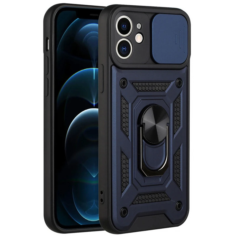 Удароміцний чохол Ummi Camshield Serge Ring (in box) для Apple iPhone 11 (6.1") – Синій / Navy. Фото 1 з 3