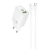 СЗУ Hoco N61 Gentle PD20W+QC3.0 (1USB-A/1C) + кабель Type-C to Lightning – White. Фото 1 из 6