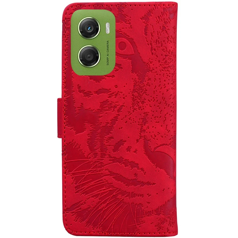 Кожаный чехол-книжка Tiger для Motorola Moto G06 – Red. Фото 2 из 5