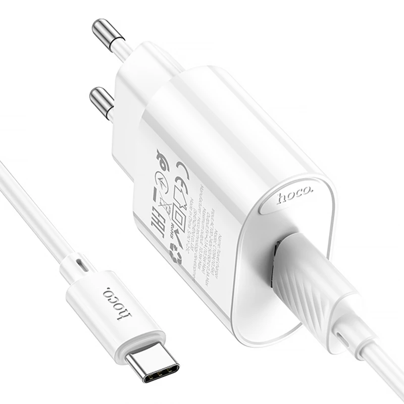 МЗП Hoco C109A Fighter 10.5W (1USB-A) + кабель USB to Type-C – White. Фото 3 з 6