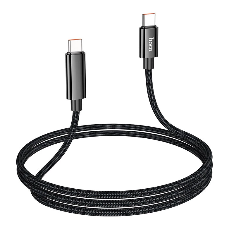 Дата кабель Hoco U125 Benefit 100W Type-C to Type-C (1.2m) – Black. Фото 4 з 6