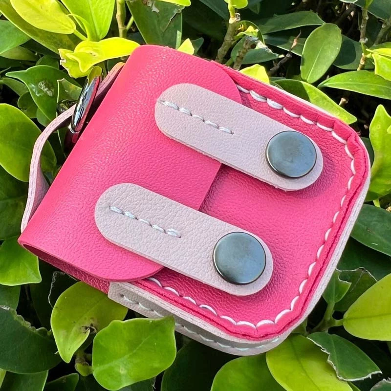Кожаный футляр Briefcase для наушников AirPods 1/2 – Pink. Фото 2 из 2