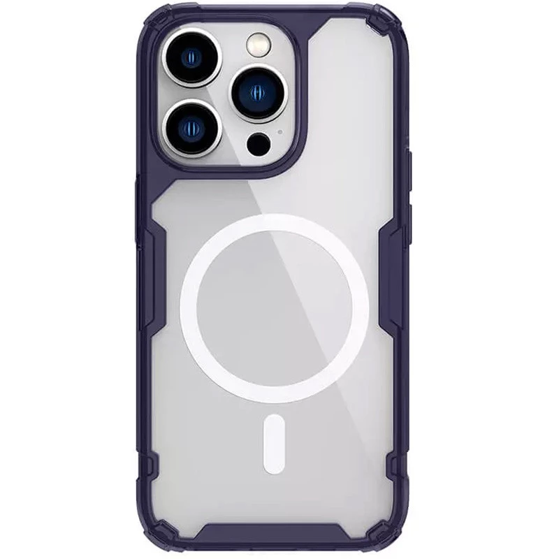 

TPU чехол Nillkin Nature Pro с MagSafe для Apple iPhone 14 Pro (6.1") (Темно-фиолетовый (прозрачный)), Темно-фіолетовий (прозорий)