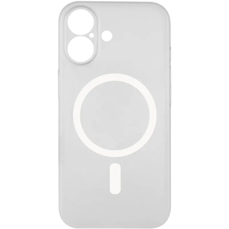 Чехол PC Slim Matte with MagSafe (camera button) для Apple iPhone 16 – White. Фото 4 из 7