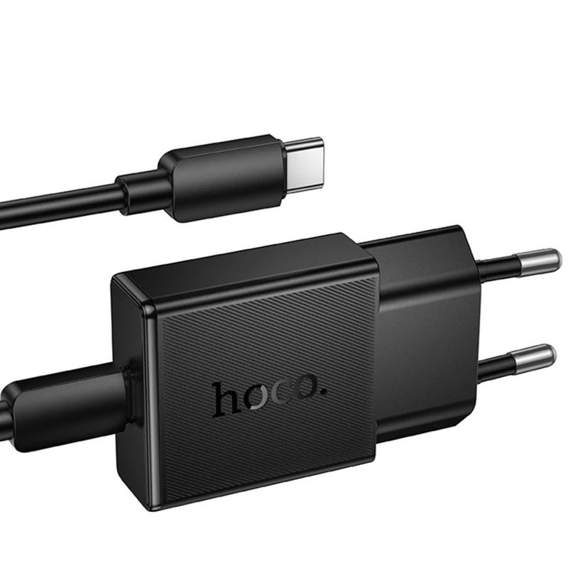СЗУ Hoco N72 Speed ultra-thin PD20W (1USB-C) + кабель Type-C to Type-C – Black. Фото 3 из 3