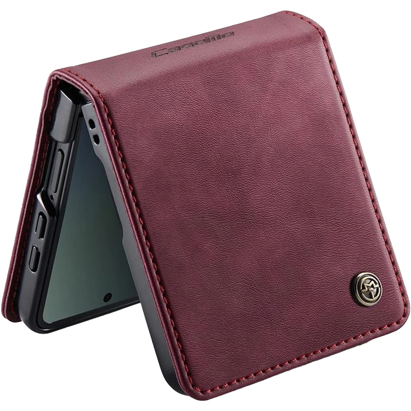 Кожаный чехол-книжка CaseMe Velvet Matte для Samsung Galaxy Z Flip7 – Red. Фото 3 из 5