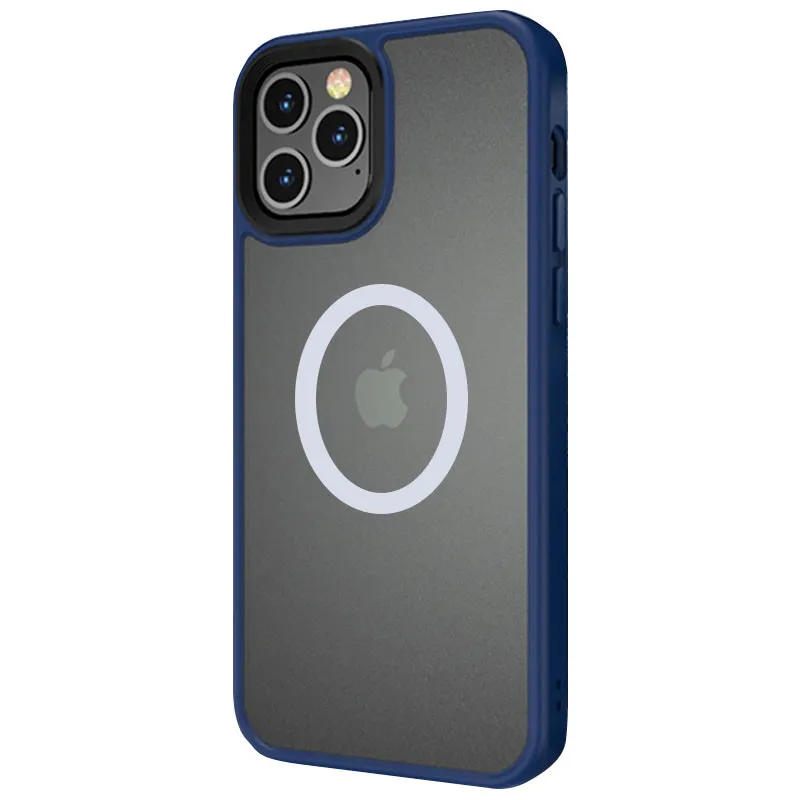 TPU+PC чохол Metal Buttons with Magnetic Fit для Apple iPhone 13 Pro Max (6.7") – Синій / Navy Blue. Фото 2 з 4