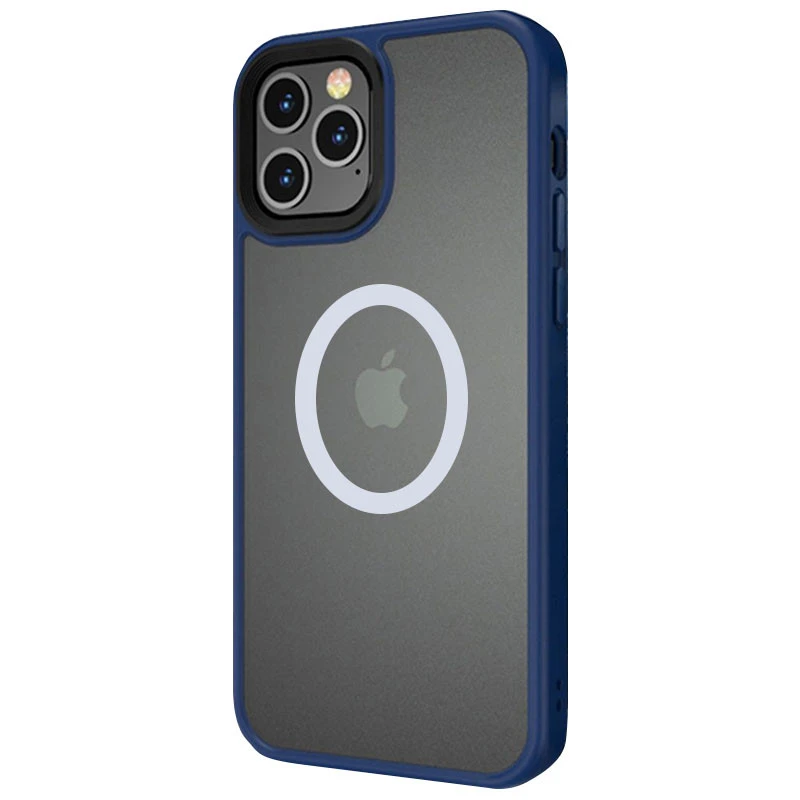 TPU+PC с металлическими кнопками и MagSafe для Apple iPhone 13 Pro (6.1") – Синий / Dark Blue. Фото 2 из 4