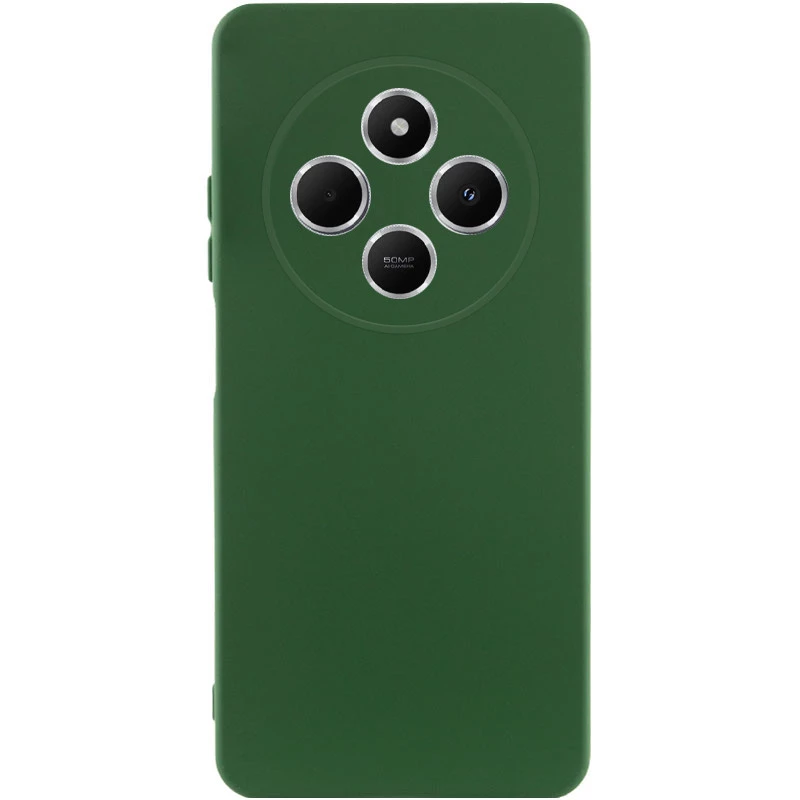 Чохол Silicone Case Lakshmi Plus з закритою камерою на Xiaomi Redmi 14C / Poco C75 – Зелений / Dark green. Фото 2 з 7