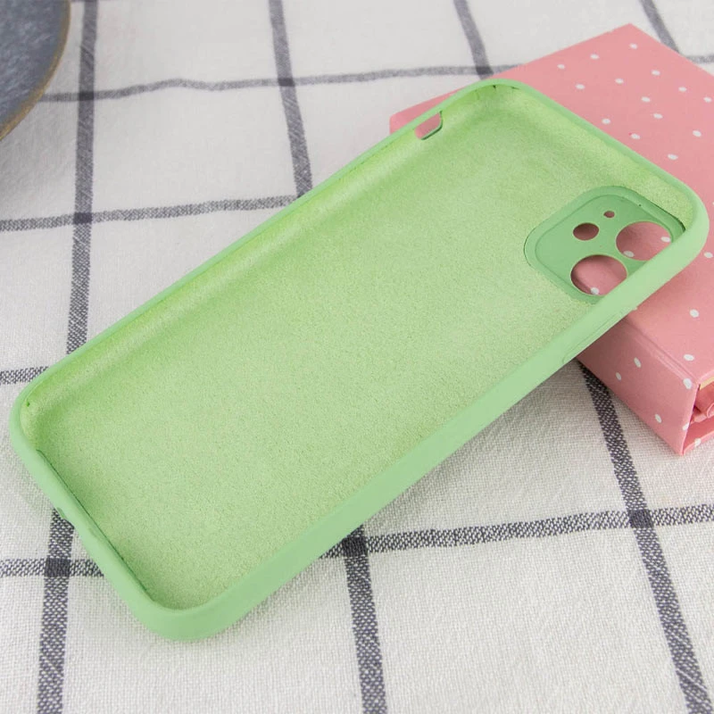 Чохол Silk Full Camera Protective (AA) NO LOGO для Apple iPhone 12 (6.1") – М'ятний / Mint. Фото 3 з 3