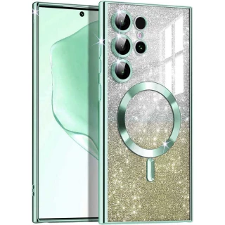 Чохол з блискітками, захисними лінзами на камеру та MagSafe на Samsung Galaxy S21 фото 1 з 10