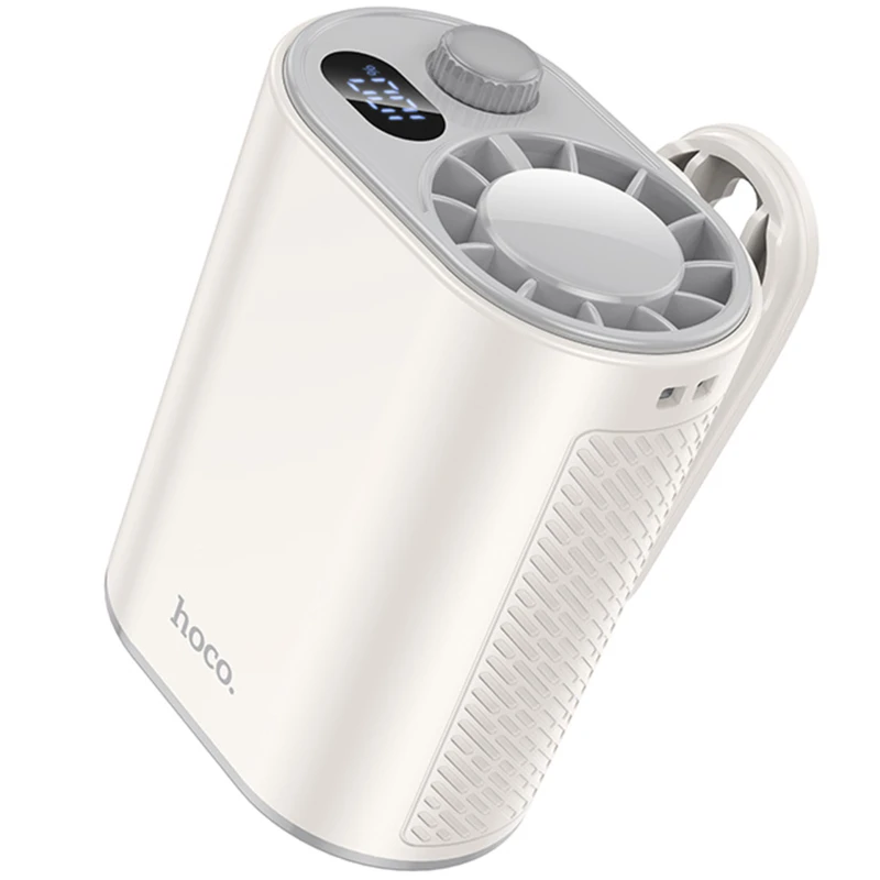 Портативний вентилятор Hoco HX609 handheld folding fan 3600 mAh – White. Фото 1 з 6