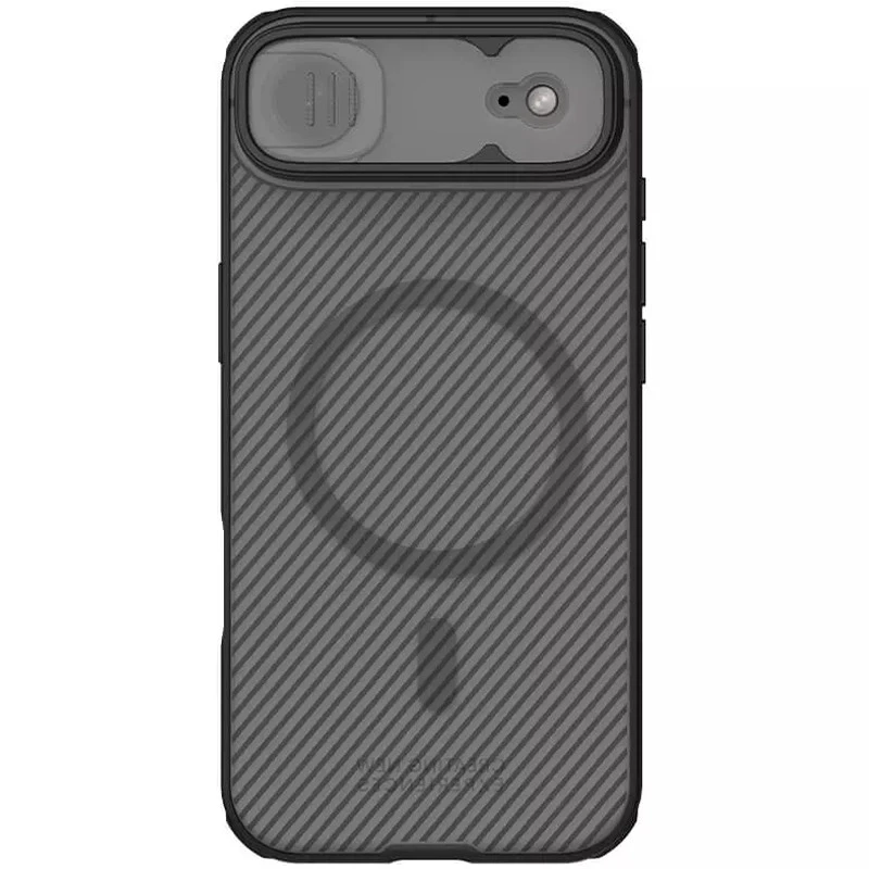 Пластиковая накладка Nillkin Pro со шторкой для камеры и магнитом для Apple iPhone 17 Air (6.5") – Transparent black. Фото 2 Пластиковая накладка Nillkin Pro со шторкой для камеры и магнитом для Apple iPhone 17 Air (6.5") – Transparent black. Фото 2 из 6