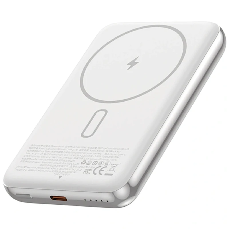 Портативное ЗУ Power Bank WIWU P089 Seraph PD20W с БЗУ 10000 mAh – silver. Фото 1 из 4