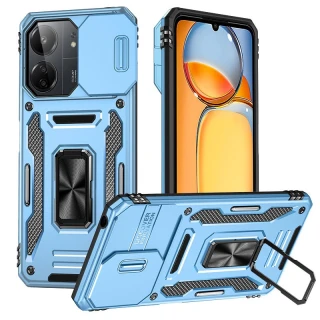 Ударостійкий чохол Square Ring зi шторкою на камеру на Xiaomi Redmi 15 4G (Global) / 5G — Блакитний / Light Blue