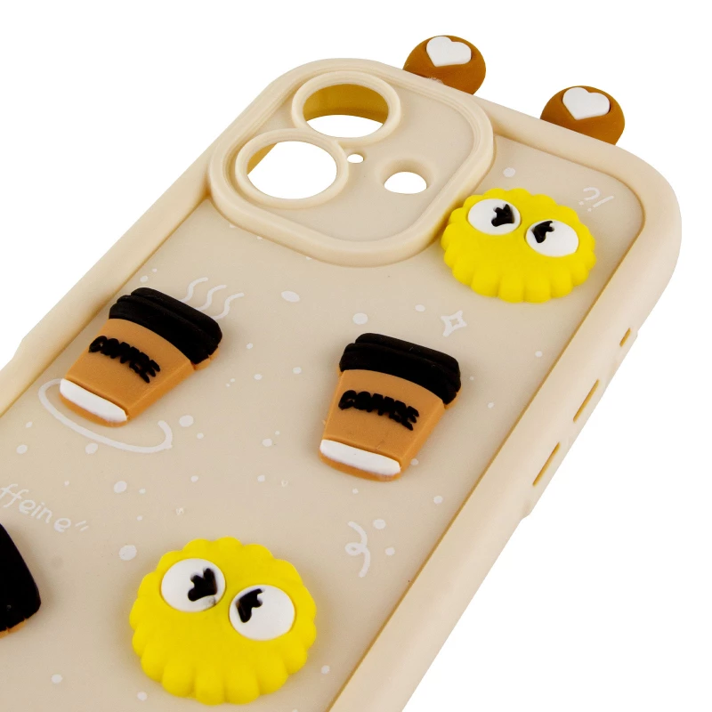 Силіконовий чохол Funny Toys with Ears для Apple iPhone 16 – Sand. Фото 6 з 7