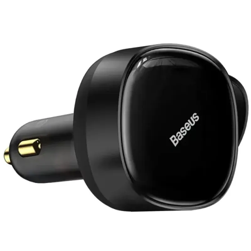 АЗП Baseus Enjoyment PD33W with retractable cables (2USB-C) (C00035500111) – Black. Фото 2 з 4