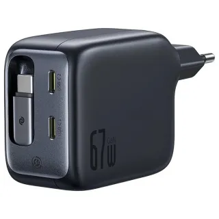 МЗП Baseus EnerCore CJ11 PD67W with retractable cable (3USB-C) (E0121E) фото 1 з 1