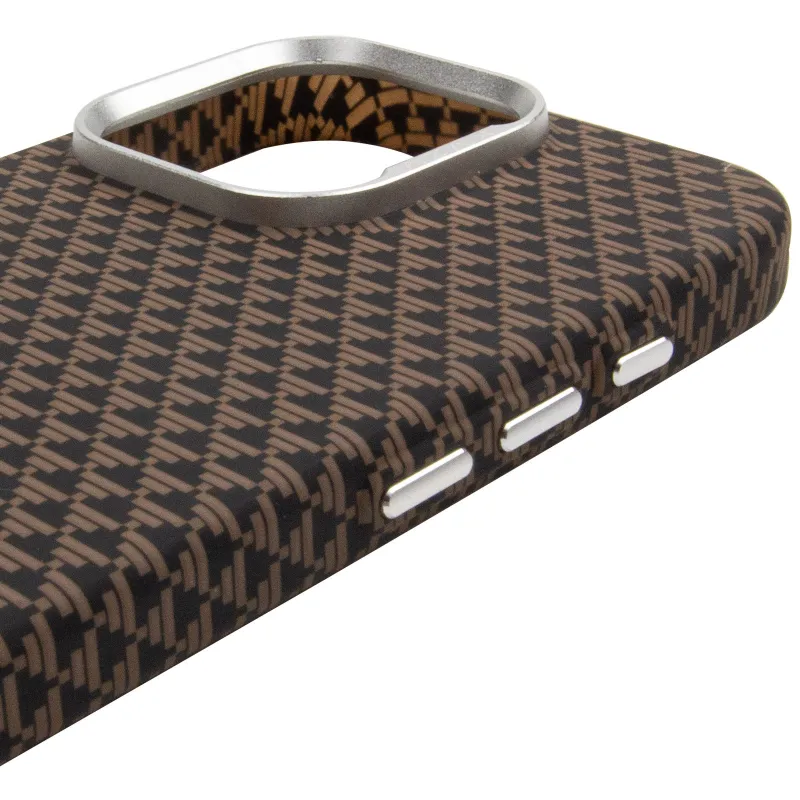 Чехол TPU+PC KVZV Triangular Pattern with Magnetic Fit для Apple iPhone 16 Pro – Khaki. Фото 5 из 6