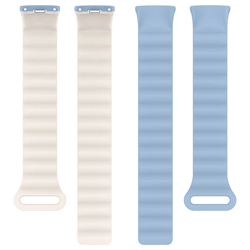 Ремінець Dual-color Magnetic для Xiaomi Mi Band 9/8 – Lilac Blue / White. Фото 7 з 8