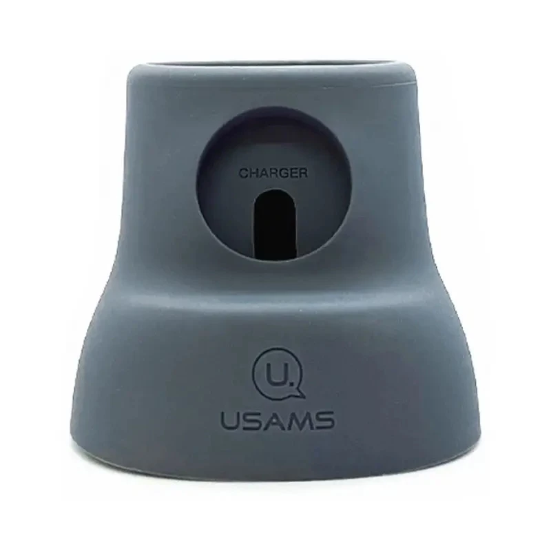Силіконова підставка для зарядки Usams US-ZJ051 2in1 – Grey. Фото 2 з 3