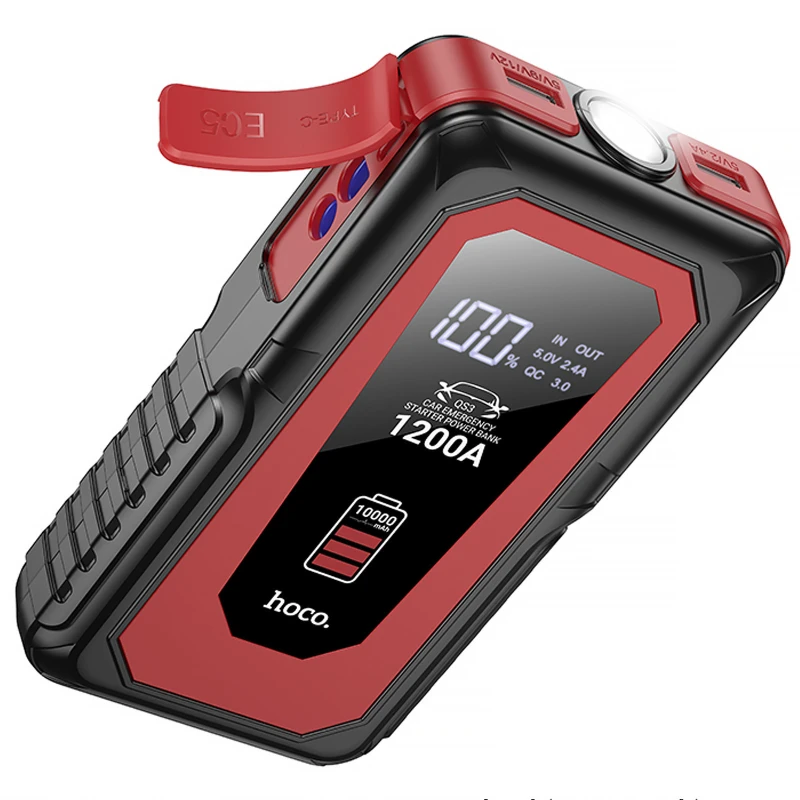 Пусковий пристрій (бустер) для автомобіля Hoco QS3 Victory 10000 mAh – Black. Фото 1 з 5