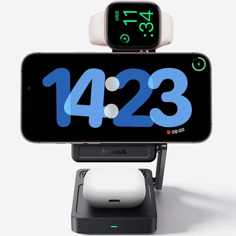 БЗП Baseus PicoGo AF21 Portable 3in1 35W Qi2.2 + МЗП 45W (E02054) – Cosmic Black. Фото 3 з 4