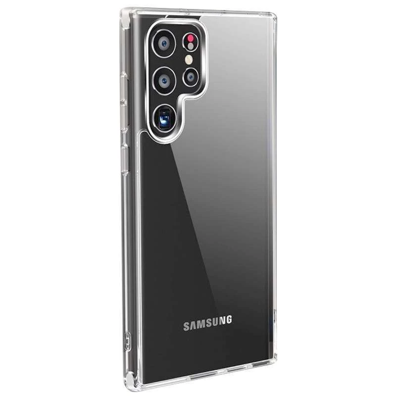 

TPU+PC чехол с металлическими кнопками на Samsung Galaxy S22 Ultra (Прозрачный), Прозорий