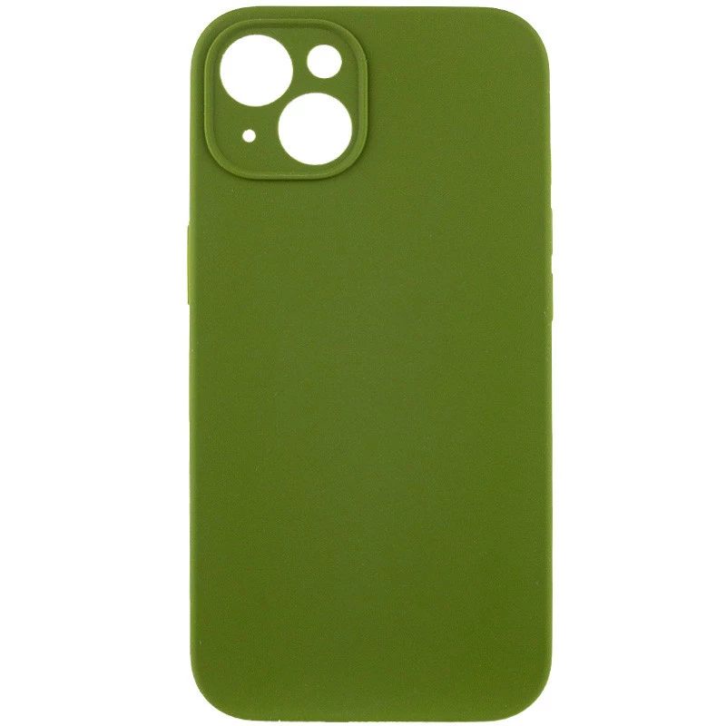 

Чехол с защитой камеры Silicone Case Apple iPhone 13 (6.1") (Зеленый / Dark Olive), Зелений / dark olive