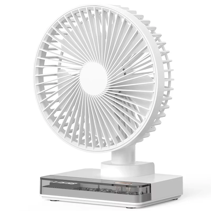 Настільний вентилятор DF11-B with clock 7200 mAh – White. Фото 1 з 3