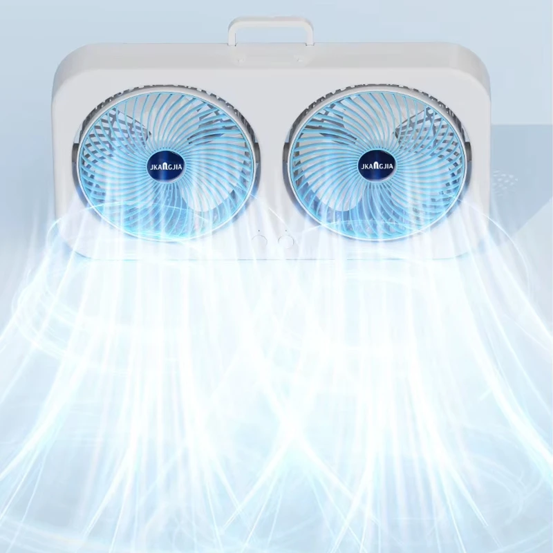 Настільний вентилятор F105 Dual-Fan Design 1800mAh – Blue. Фото 3 з 6