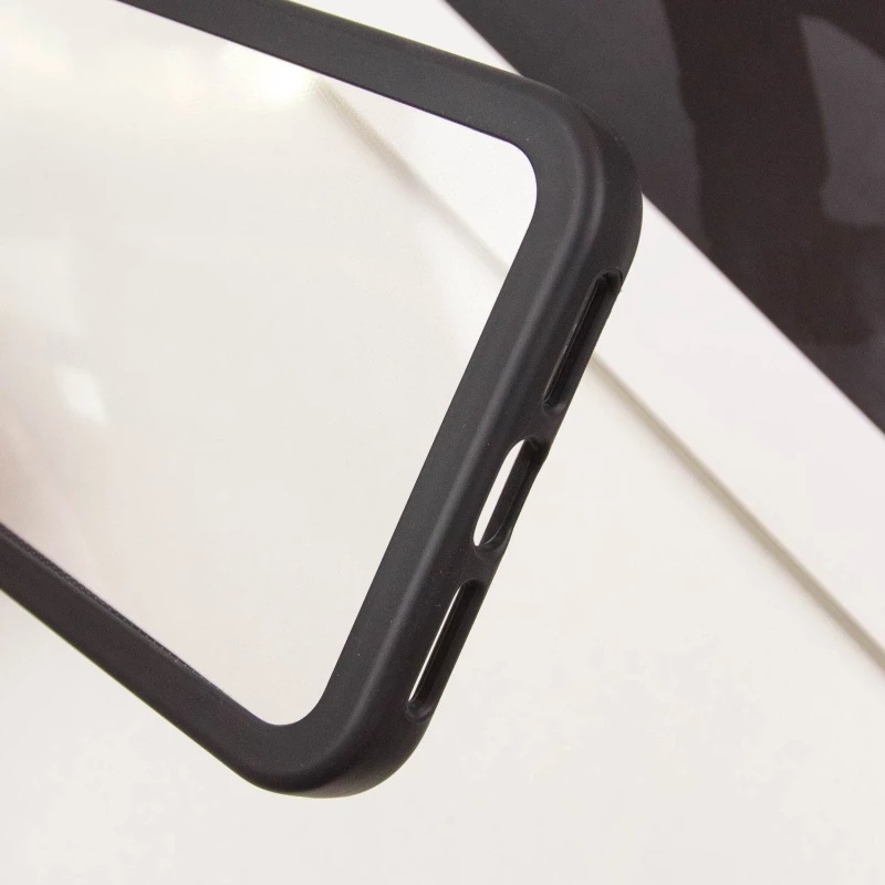 Прозорий силіконовий чохол з кольоровою на окантовкою на Apple iPhone 14 (6.1") – Black. Фото 6 з 7