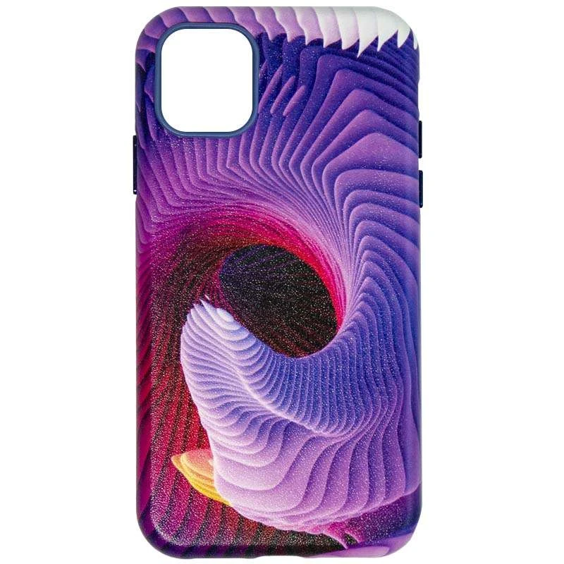 

Цветной кожаный чехол на Apple iPhone 11 (6.1") (Purple / Pink)