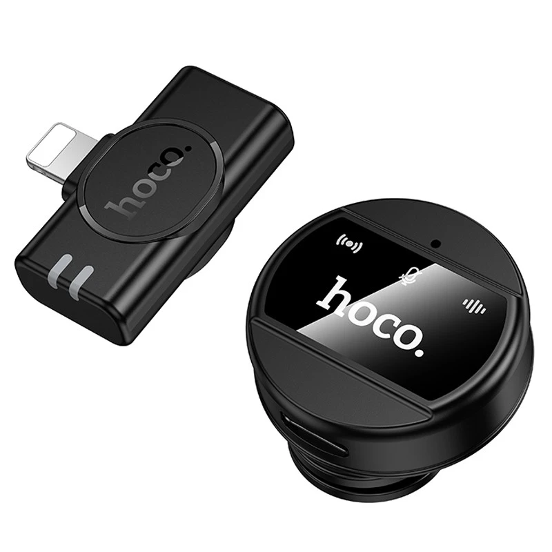 Петличный беспроводной микрофон Hoco L21 Charm Lightning – Black. Фото 2 из 5