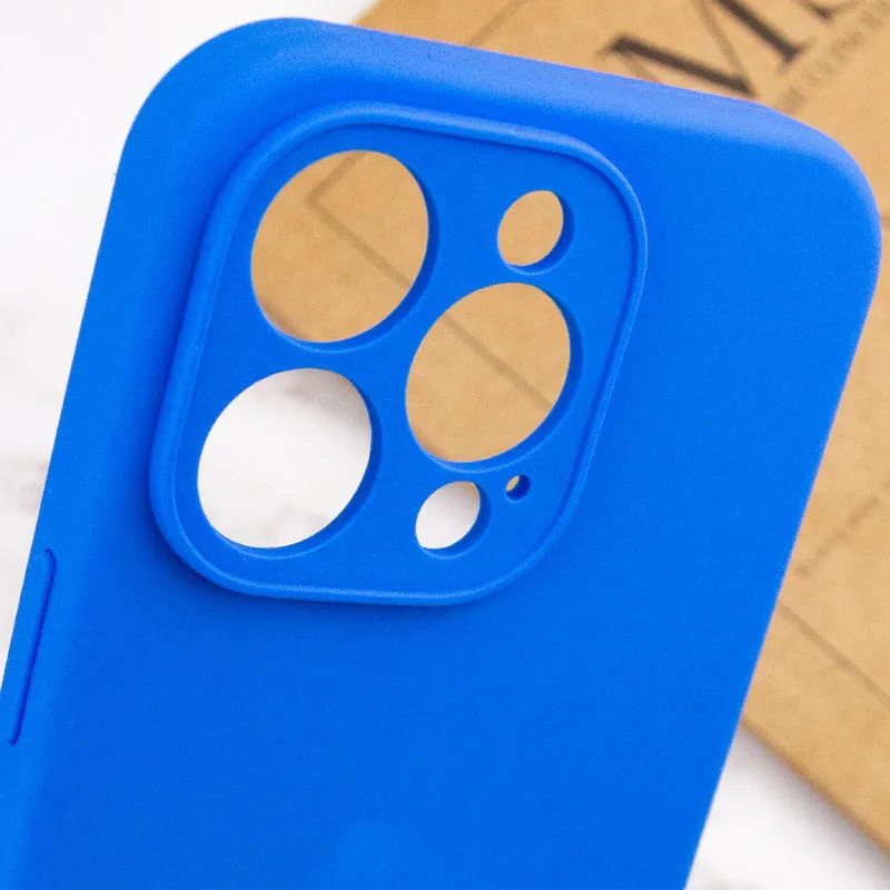 Чехол Silk Full Protective (AA) NO LOGO для Apple iPhone 16 Pro – Синий / Capri Blue. Фото 15 из 18