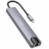 Перехідник HUB Hoco DUP09 (Type-C to HDMI+USB 3.0+USB 2.0+2xType-C+SD/TF) – silver. Фото 1 з 5