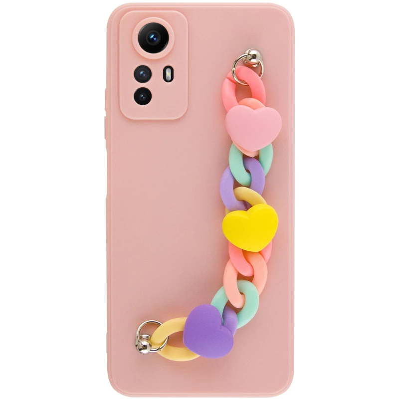 Чохол Heart з ланцюгом на Xiaomi Redmi Note 12S – Pink Sand. Фото 3 з 7