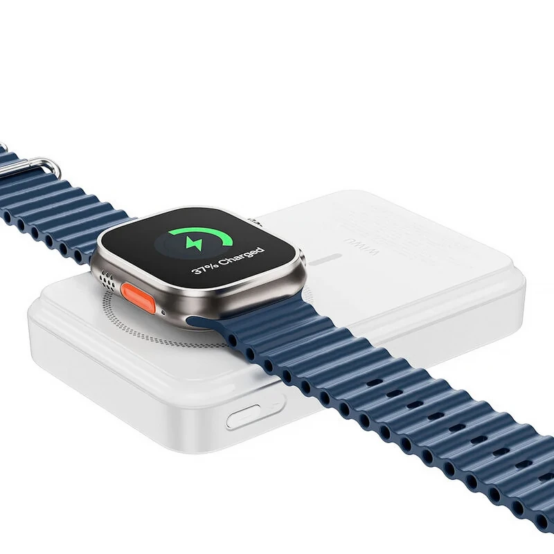 Портативний ЗП Power Bank WIWU Wi-P061 22.5W+PD20W з БЗП+iWatch with cable 10000 mAh – White. Фото 5 з 8