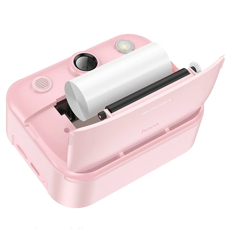 Дитяча фотокамера з моментальним друком Hoco DV204 Dual-camera – Pink. Фото 3 з 5