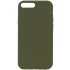 Чохол з закритим низом Silicone Case на Apple iPhone 7 plus / 8 plus – Зелений / Dark Olive. Фото 1 з 2