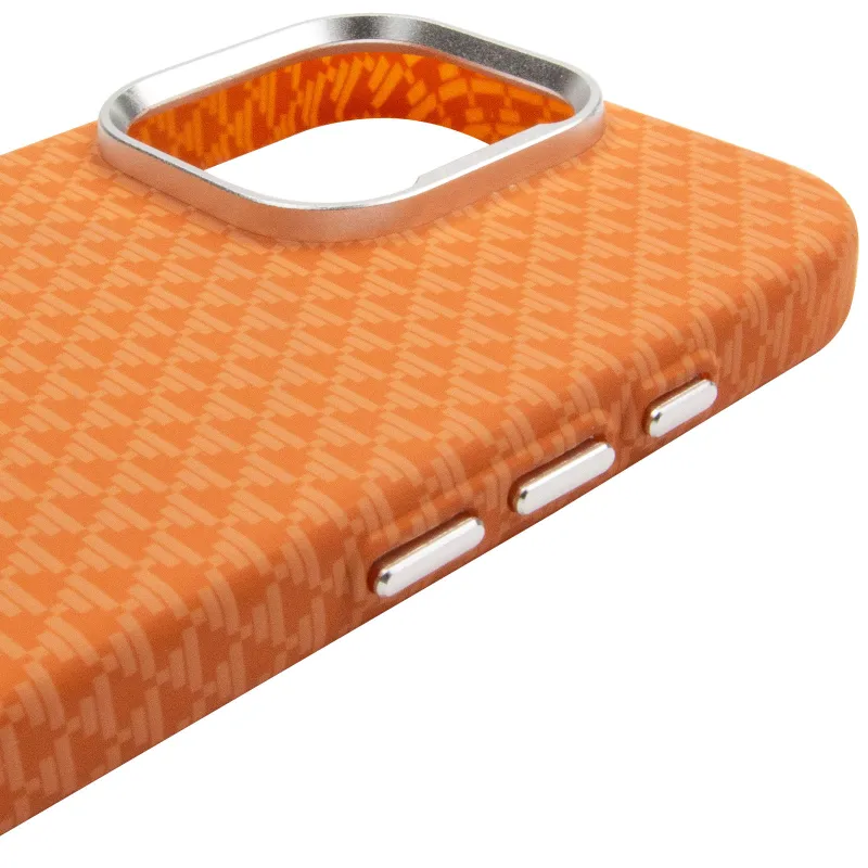 Чехол TPU+PC KVZV Triangular Pattern with Magnetic Fit для Apple iPhone 15 Pro Max (6.7") – Orange. Фото 6 из 7