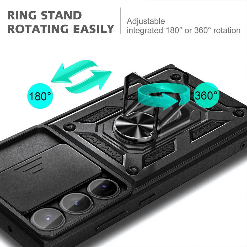 Протиударний чохол Serge Ring з захистом камери на Samsung Galaxy S23 Ultra – Чорний. Фото 8 з 9